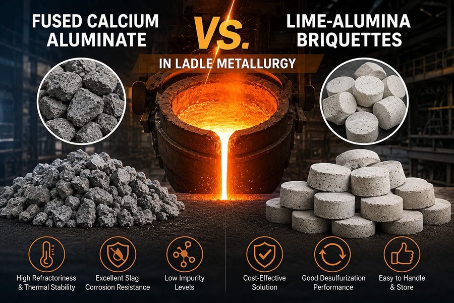 Fused Calcium Aluminate vs. Lime-Alumina Briquettes in Ladle Metallurgy